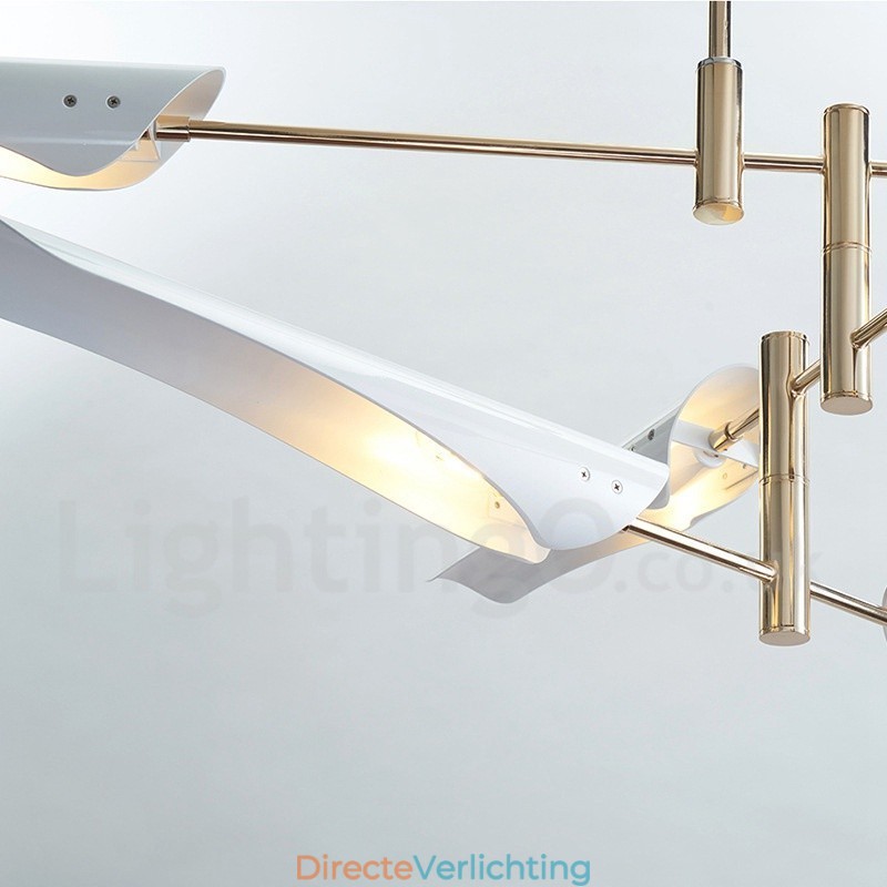 2-laags moderne, eigentijdse kroonluchter met 4 lampen