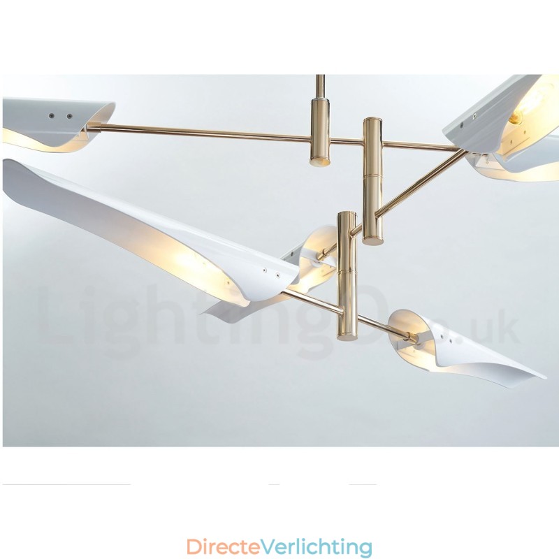 2-laags moderne, eigentijdse kroonluchter met 4 lampen