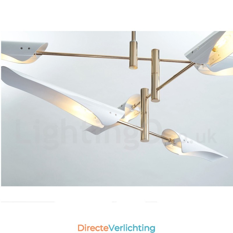 3-laags moderne, eigentijdse kroonluchter met 6 lampen