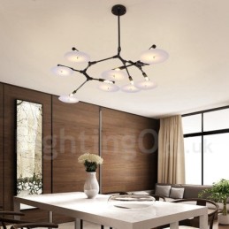 Zwarte 8-lichts moderne eigentijdse kroonluchterlamp