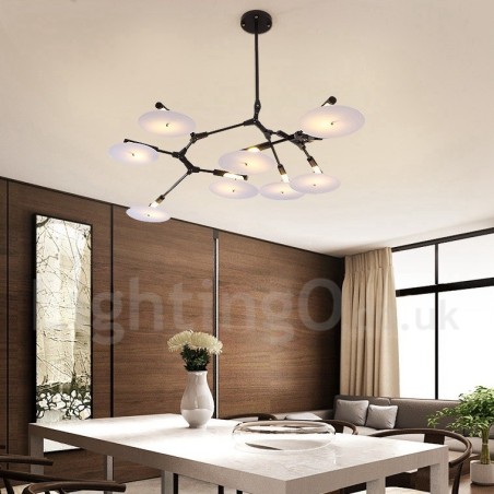Zwarte 8-lichts moderne eigentijdse kroonluchterlamp Zwarte 8-lichts moderne eigentijdse kroonluchterlamp