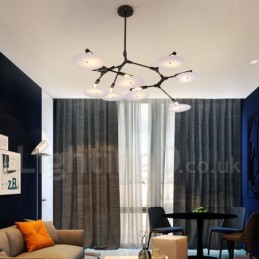 Zwarte 8-lichts moderne eigentijdse kroonluchterlamp
