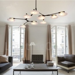 Zwarte 9-lichts moderne eigentijdse kroonluchterlamp