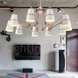 10-lichts kroonluchterlamp met moderne, eigentijdse stijlverlichting