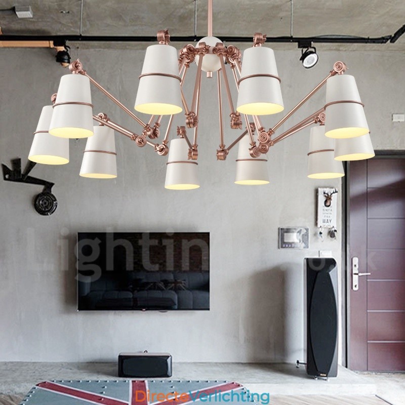 10-lichts kroonluchterlamp met moderne, eigentijdse stijlverlichting