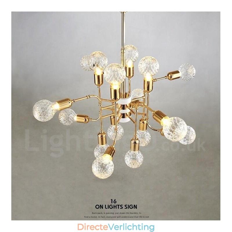 4-laags moderne eigentijdse kroonluchterlamp met 16 lampen