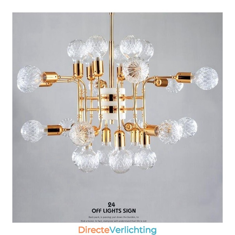 4-laags moderne eigentijdse kroonluchterlamp met 24 lampen