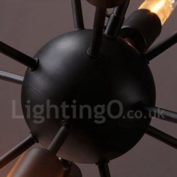 12-lichts retro vintage Sputnik kroonluchter