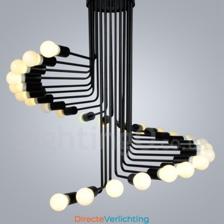 Zwarte 26-lichts retro vintage moderne eigentijdse kroonluchterlamp Zwarte 26-lichts retro vintage moderne eigentijdse kroonluchterlamp