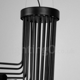 Zwarte 26-lichts retro vintage moderne eigentijdse kroonluchterlamp