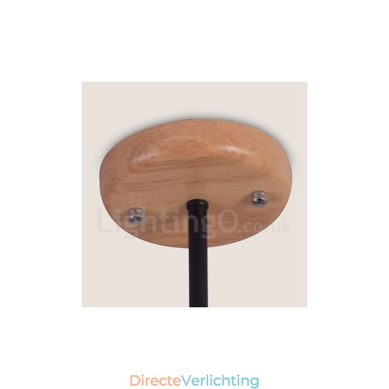 Houten enkelvoudige kroonluchterlamp met 5 lampen in moderne, eigentijdse stijl