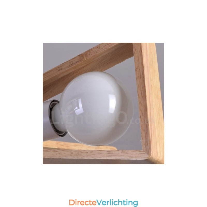 Houten enkelvoudige kroonluchterlamp met 8 lampen in moderne, eigentijdse stijl