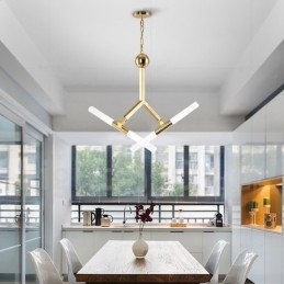 Moderne eigentijdse 2-laags 4-lichts gouden kroonluchterlamp