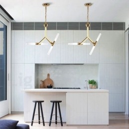 Moderne eigentijdse 2-laags 4-lichts gouden kroonluchterlamp
