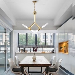 Moderne eigentijdse 2-laags 4-lichts gouden kroonluchterlamp