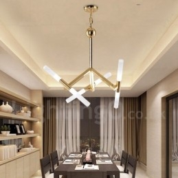 Moderne eigentijdse 2-laags 6-lichts gouden kroonluchterlamp