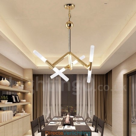 Moderne eigentijdse 2-laags 6-lichts gouden kroonluchterlamp Moderne eigentijdse 2-laags 6-lichts gouden kroonluchterlamp