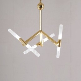 Moderne eigentijdse 2-laags 6-lichts gouden kroonluchterlamp