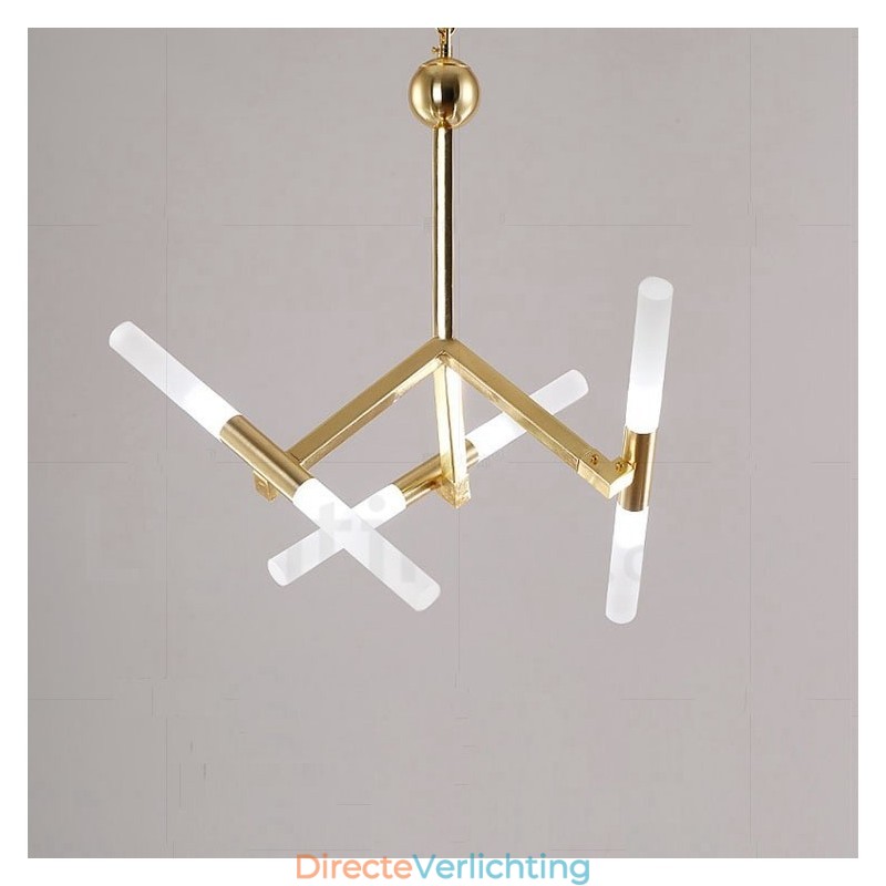 Moderne eigentijdse 2-laags 6-lichts gouden kroonluchterlamp