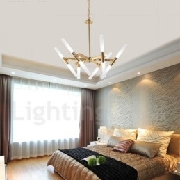Moderne eigentijdse 2-laags 12-lichts gouden kroonluchterlamp