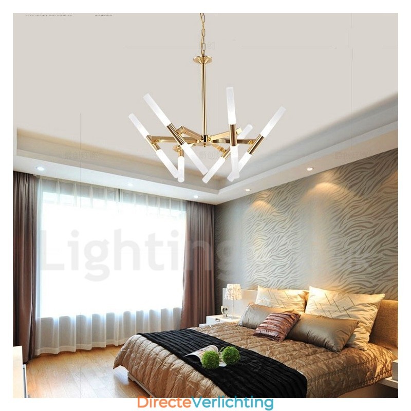 Moderne eigentijdse 2-laags 12-lichts gouden kroonluchterlamp