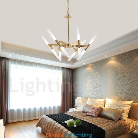 Moderne eigentijdse 2-laags 12-lichts gouden kroonluchterlamp Moderne eigentijdse 2-laags 12-lichts gouden kroonluchterlamp