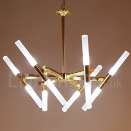 Moderne eigentijdse 2-laags 12-lichts gouden kroonluchterlamp