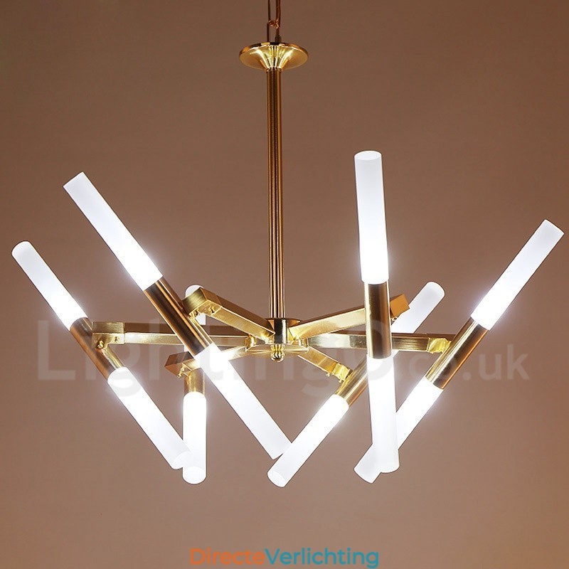 Moderne eigentijdse 2-laags 12-lichts gouden kroonluchterlamp