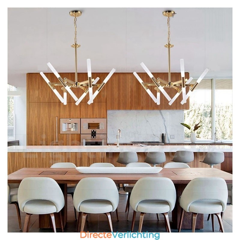Moderne eigentijdse 2-laags 12-lichts gouden kroonluchterlamp
