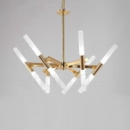 Moderne eigentijdse 2-laags 12-lichts gouden kroonluchterlamp