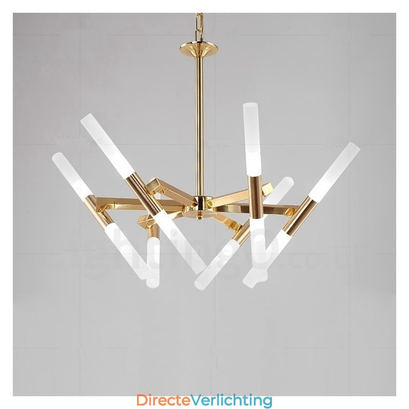 Moderne eigentijdse 2-laags 12-lichts gouden kroonluchterlamp