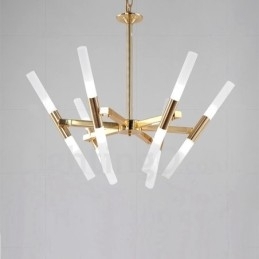 Moderne eigentijdse 2-laags 12-lichts gouden kroonluchterlamp