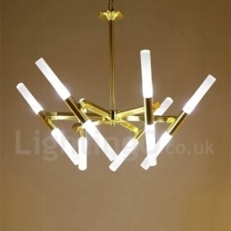 Moderne eigentijdse 2-laags 12-lichts gouden kroonluchterlamp
