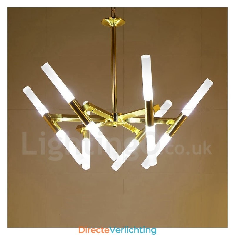 Moderne eigentijdse 2-laags 12-lichts gouden kroonluchterlamp