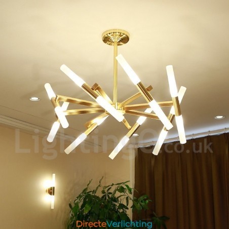 Moderne eigentijdse 2-laags 16-lichts gouden kroonluchterlamp Moderne eigentijdse 2-laags 16-lichts gouden kroonluchterlamp
