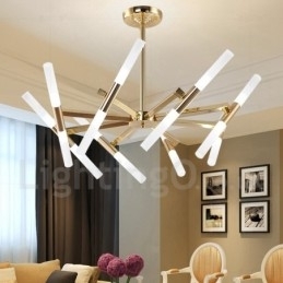 Moderne eigentijdse 2-laags 16-lichts gouden kroonluchterlamp