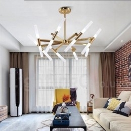Moderne eigentijdse 2-laags 16-lichts gouden kroonluchterlamp