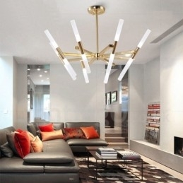 Moderne eigentijdse 2-laags 16-lichts gouden kroonluchterlamp