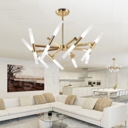 Moderne eigentijdse 2-laags 16-lichts gouden kroonluchterlamp