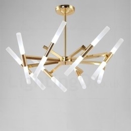 Moderne eigentijdse 2-laags 16-lichts gouden kroonluchterlamp