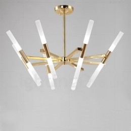 Moderne eigentijdse 2-laags 16-lichts gouden kroonluchterlamp