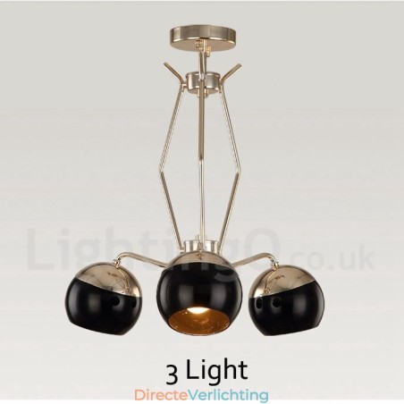 3-lichts enkellaags moderne, eigentijdse metalen kroonluchterlamp met glazen kap 3-lichts enkellaags moderne, eigentijdse metalen kroonluchterlamp met glazen kap