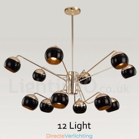 12 Licht 2-laags moderne, eigentijdse metalen kroonluchterlamp met glazen kap 12 Licht 2-laags moderne, eigentijdse metalen kroonluchterlamp met glazen kap