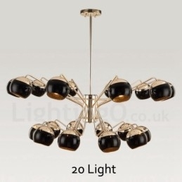 Hedendaagse metalen kroonluchterlamp met glazen kap