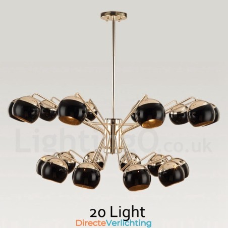 Hedendaagse metalen kroonluchterlamp met glazen kap Hedendaagse metalen kroonluchterlamp met glazen kap