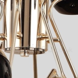 30 Licht 2-laags moderne, eigentijdse metalen kroonluchterlamp met glazen kap