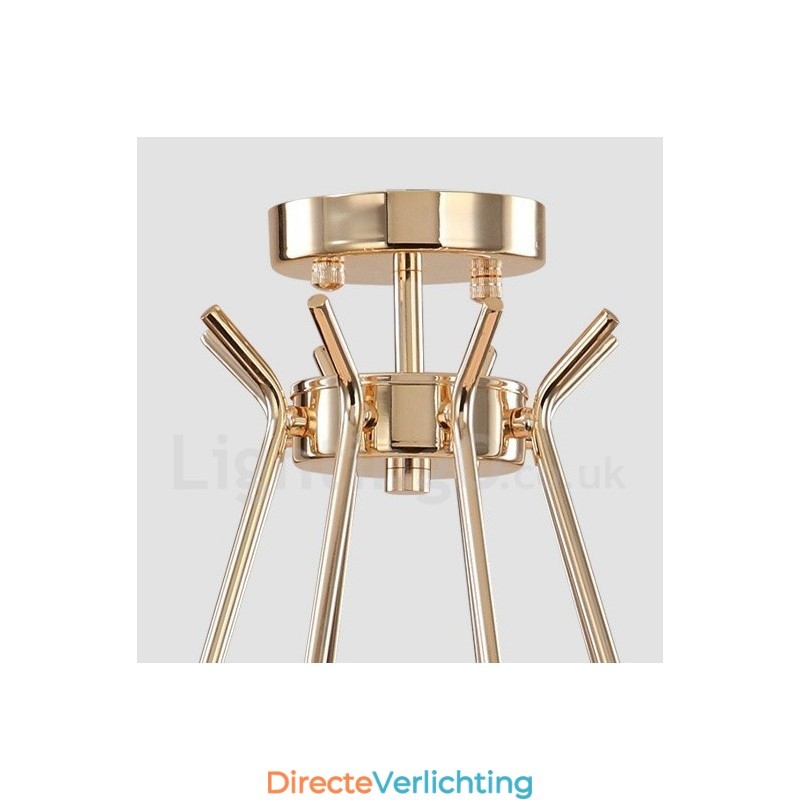 30 Licht 2-laags moderne, eigentijdse metalen kroonluchterlamp met glazen kap