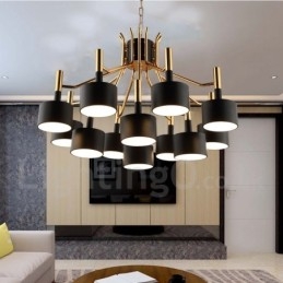 Moderne eigentijdse 12-lichts 2-laags kroonluchterlamp