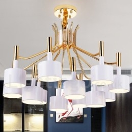 Moderne eigentijdse 12-lichts 2-laags kroonluchterlamp