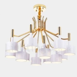 Moderne eigentijdse 12-lichts 2-laags kroonluchterlamp